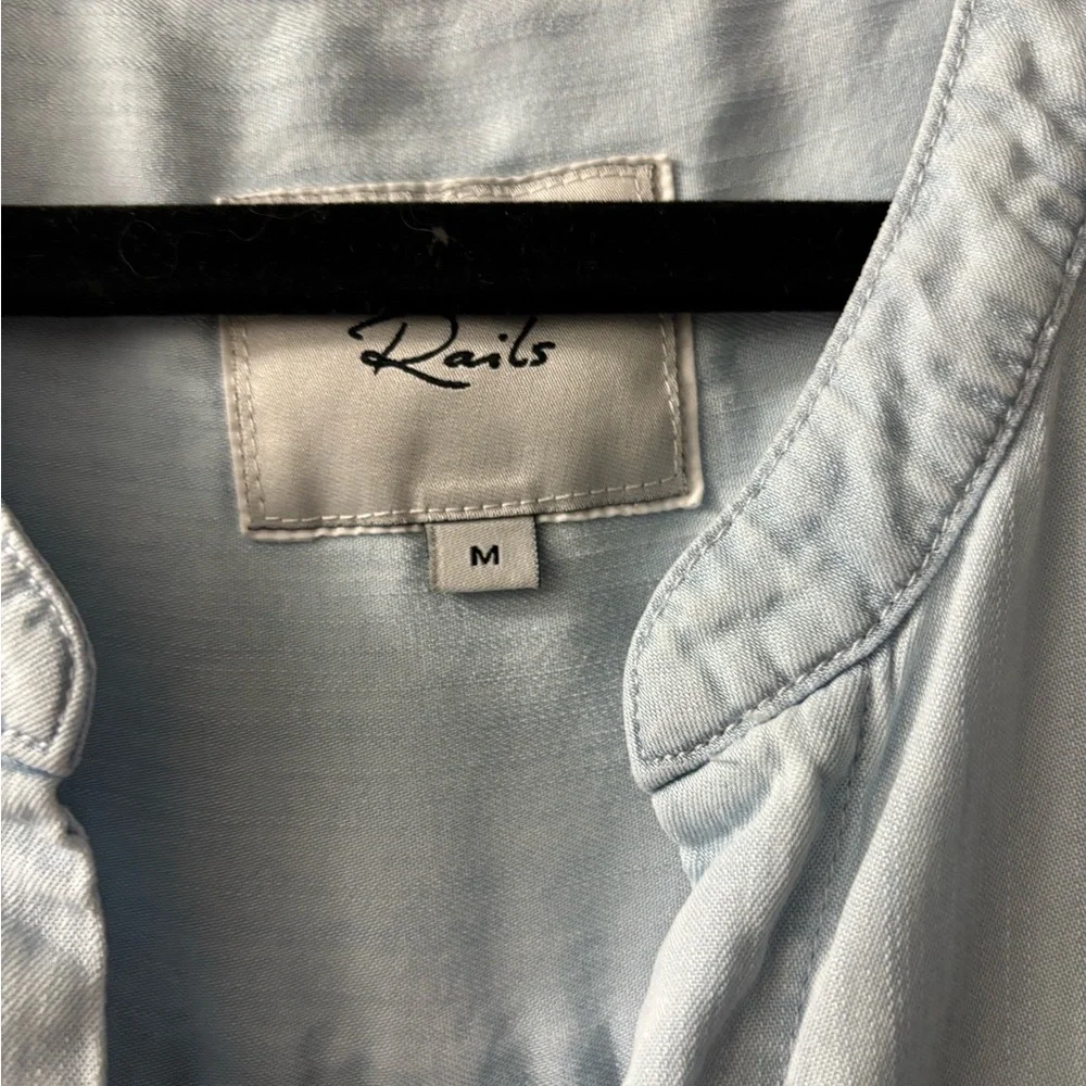 Rails Light Blue Button-Up Women's Top - Picture 2 of 3